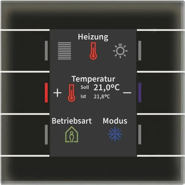 [BE-GT2TS.02S] INTERRUPTEUR MDT EN VERRE 6 BOUTON AVEC THERMOSTAT