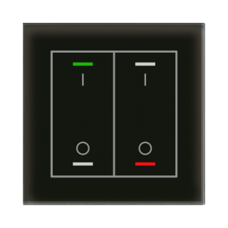 [BE-GTL2TS.B1] INTERRUPTEUR  MDT EN VERRE KNX 2 FOIS RGBW